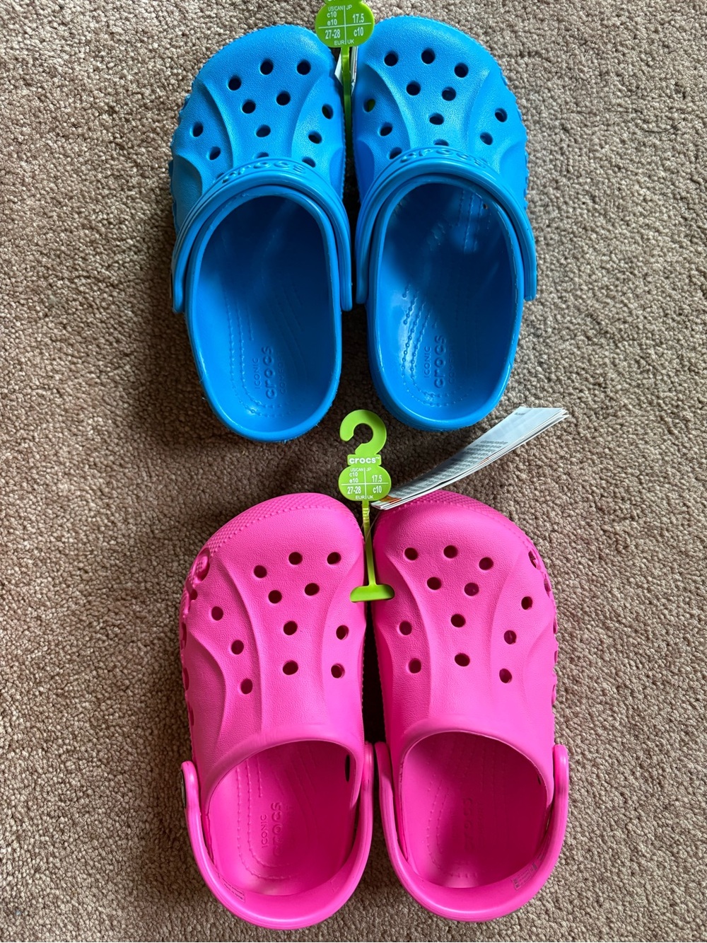 Crocs Kids Girls Baya Clogs set lot bundle of 2 waterproof sandals size C10 NWT